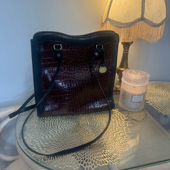 Vintage Brown and Black Brahmin Shoulder Bag Purse 🤎 - Picture 2 of 4